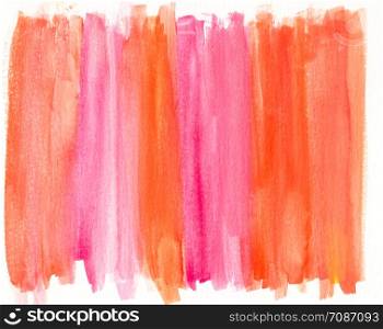Handmade watercolor red, pink and orange background