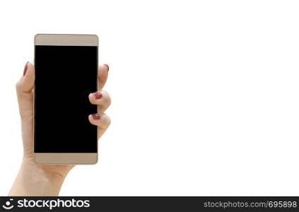 Hands catching the phone. Has a white background with clipping path.