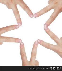 Hands creating a star