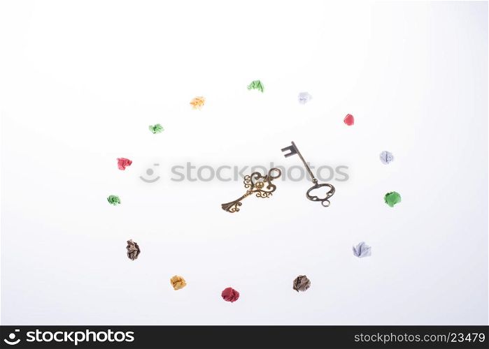 Hands in chains on a white background