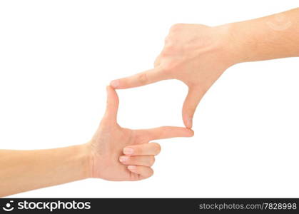 Hands in the shape of frame