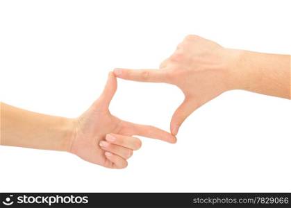 Hands in the shape of frame