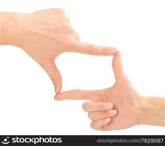 Hands in the shape of frame