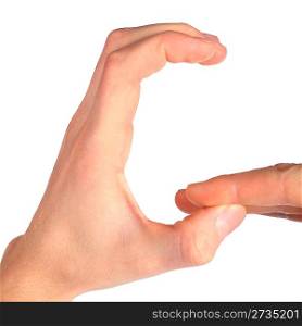 hands represents letter G from alphabet