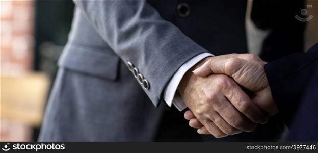 Handshake for Business deal Business Mergers and acquisitions Closeup web banner crop