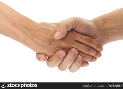 Handshake isolated on white