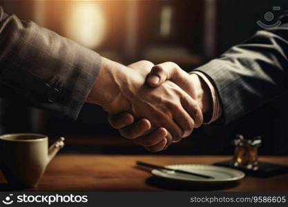 Handshake of two businessman at a contract