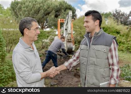 handshake with gardener