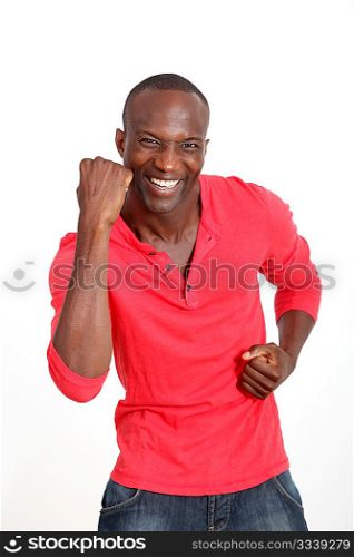 Handsome black man with cheerful attitude