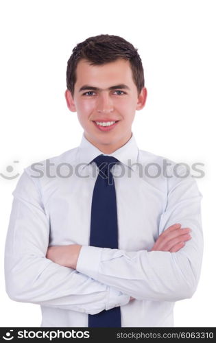 Handsome businessman isolated on the white