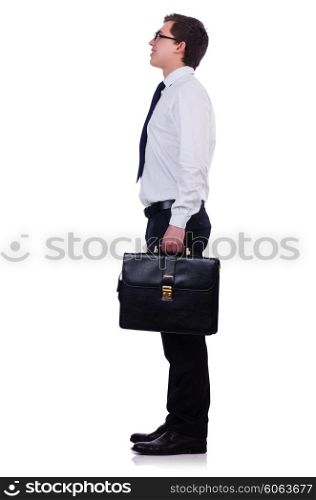 Handsome businessman isolated on the white