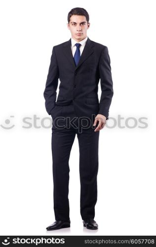 Handsome businessman isolated on white