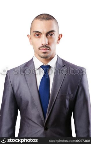 Handsome businessman isolated on white