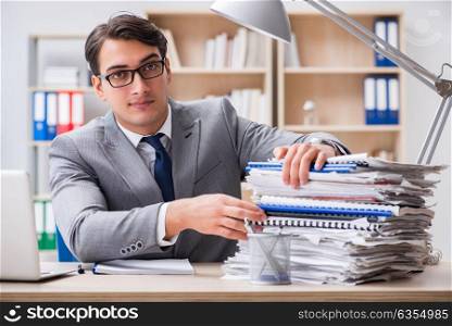 Handsome businessman working in the office