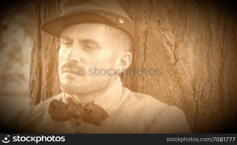 Handsome Civil War soldier (Archive Footage Version)