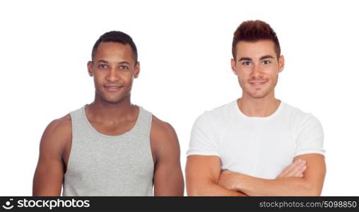 Handsome guys isolated on a white background