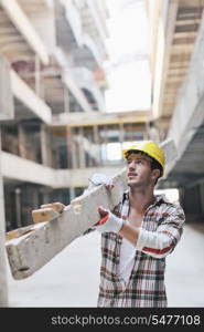 handsome hard worker people portrait at concstruction site