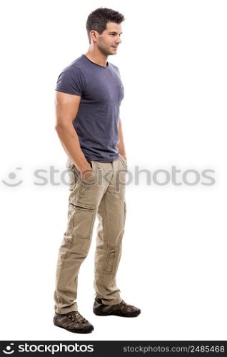 Handsome latin man, isolated over a white background