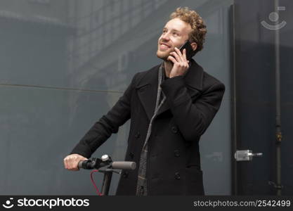 handsome male talking phone