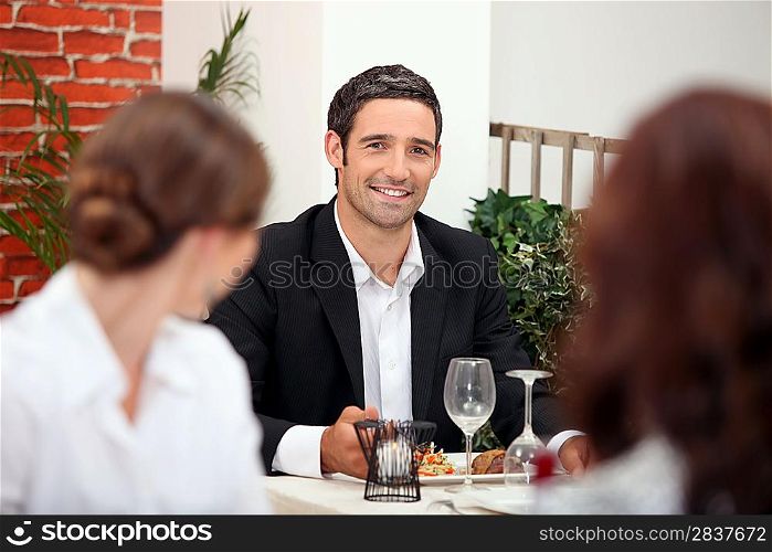 Handsome man in a restaurant