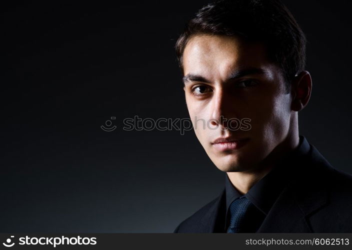 Handsome man in studio shooting