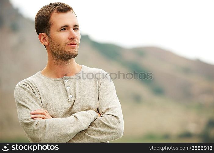 Handsome man outdoors