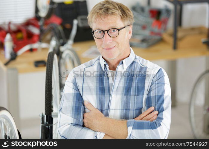 handsome mature man looking at camera