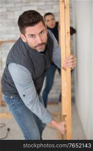handsome middle-aged carpenter