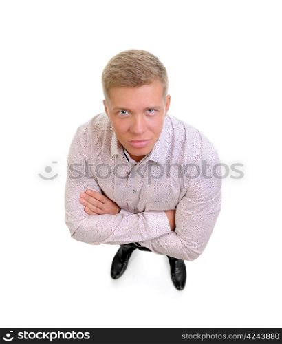 Handsome young businessman. Isolated on a white background