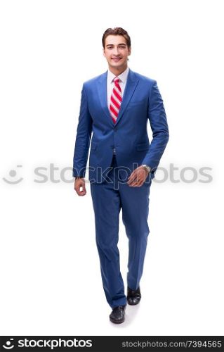 Handsome young businessman isolated on white background