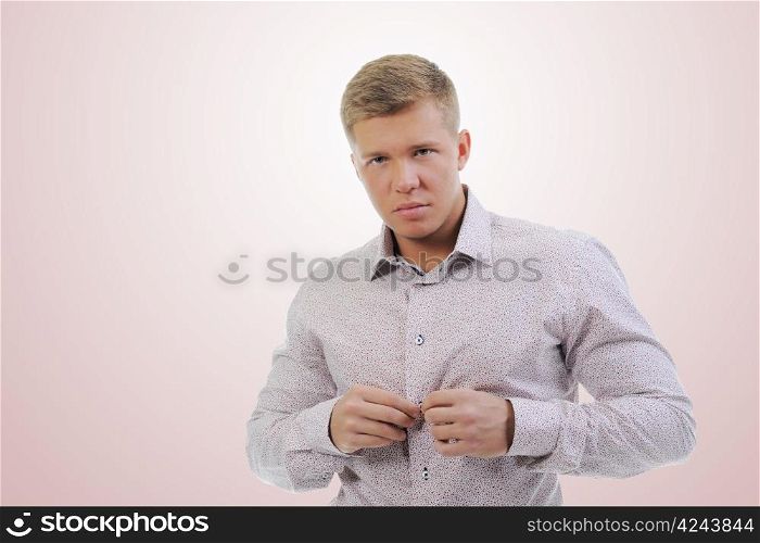 Handsome young businessman. on a white background