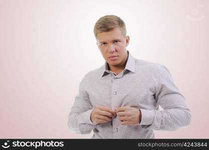 Handsome young businessman. on a white background