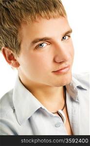 Handsome young man close-up portrait