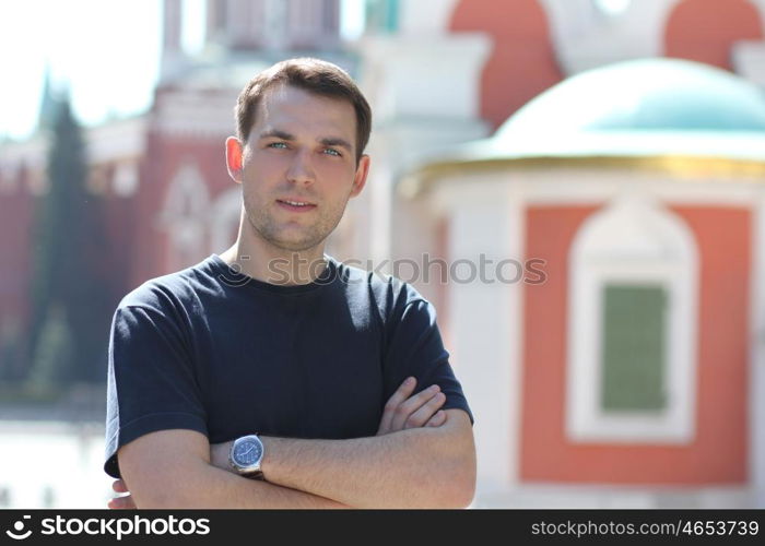 Handsome young man face - close up