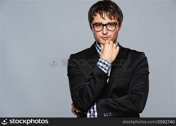Handsome young man in glasses
