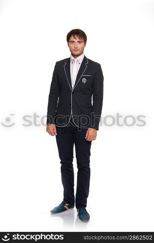 Handsome young man isolated on white.