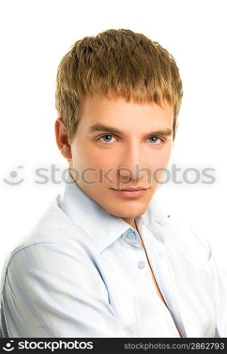 Handsome young man isolated on white background