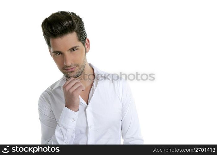 handsome young man portrait isolated on white background