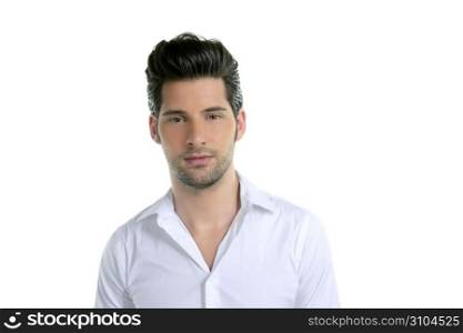 handsome young man portrait posing isolated on white