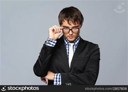 Handsome young man wearing glasses
