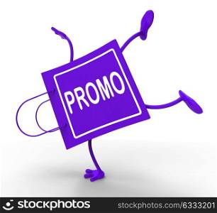 Handstand Promo Shopping Bag Showing Discount Reduction Or Save