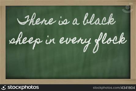 handwriting blackboard writings - There is a black sheep in every flock