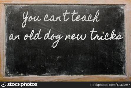 handwriting blackboard writings - You can&rsquo;t teach an old dog new tricks