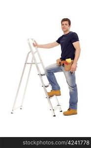 Handyman with ladder
