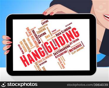 Hang Gliding Indicating Hangglider Word And Hanggliding