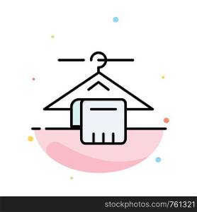 Hanger, Towel, Service, Hotel Abstract Flat Color Icon Template