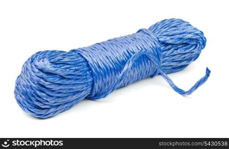 Hank of glue plastic rope isolated on white