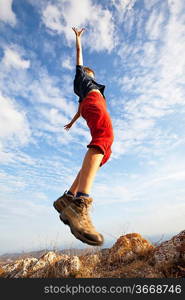 Happiness girl in jump