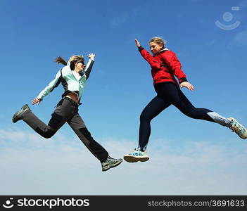 Happiness girl in jump