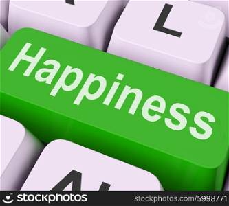 Happiness Key On Keyboard Meaning Pleasure Delight Or Joy&#xA;